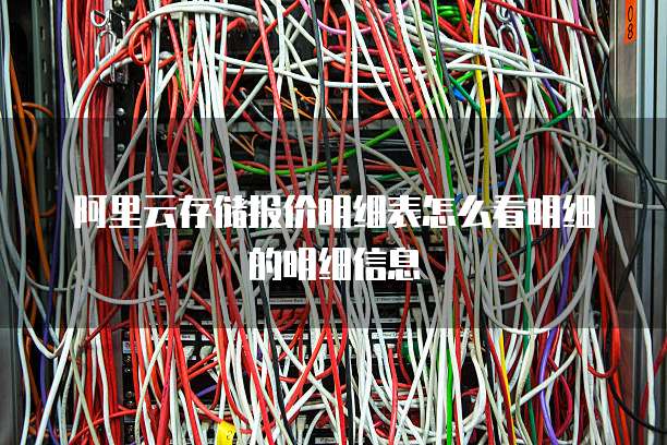 阿里云存储报价明细表怎么看明细的明细信息