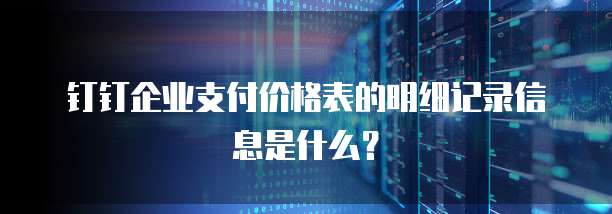 钉钉企业支付价格表的明细记录信息是什么?