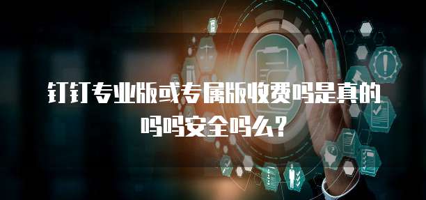 钉钉专业版或专属版收费吗是真的吗吗安全吗么?