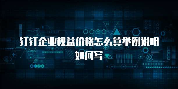 钉钉企业权益价格怎么算举例说明如何写