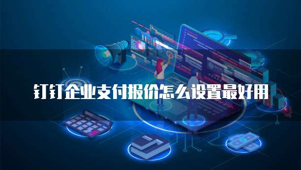 钉钉企业支付报价怎么设置最好用