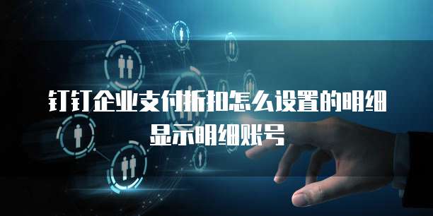 钉钉企业支付折扣怎么设置的明细显示明细账号