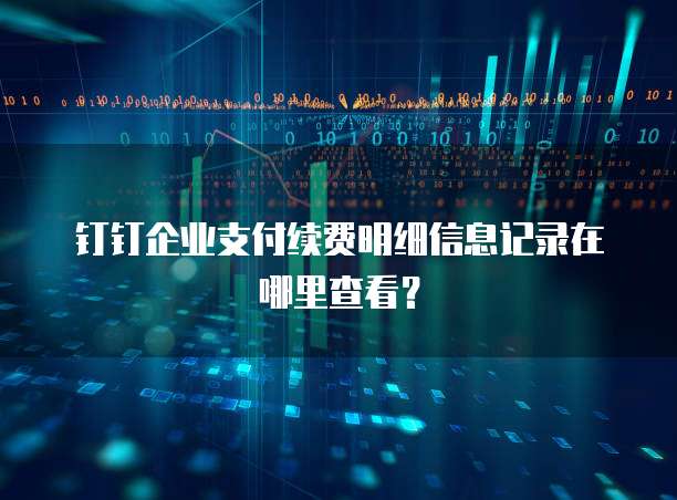 钉钉企业支付续费明细信息记录在哪里查看?