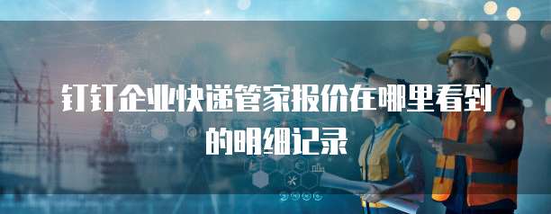 钉钉企业快递管家报价在哪里看到的明细记录