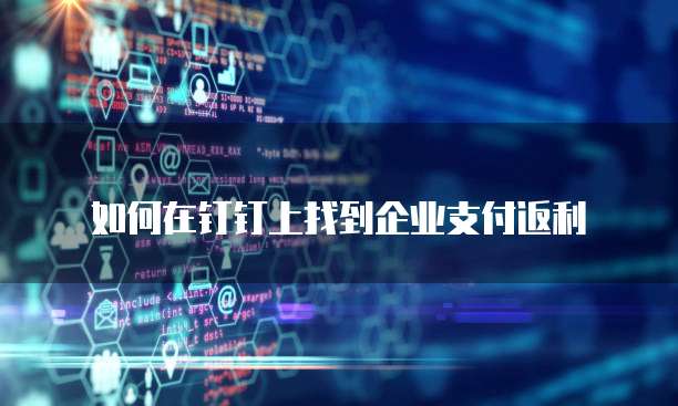 如何在钉钉上找到企业支付返利