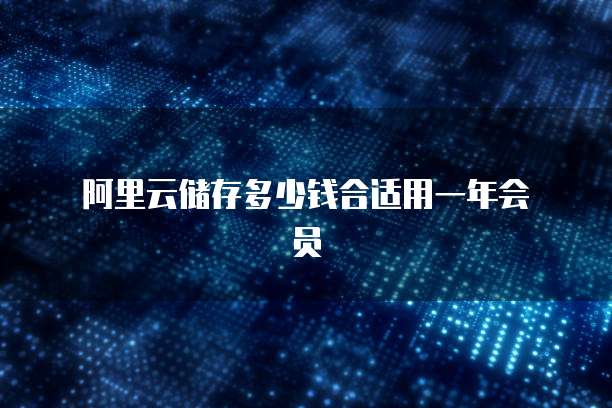 阿里云储存多少钱合适用一年会员