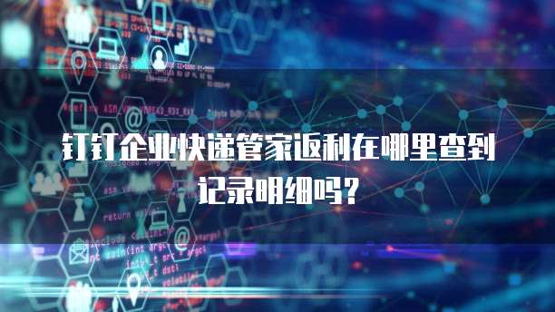 钉钉企业快递管家返利在哪里查到记录明细吗?