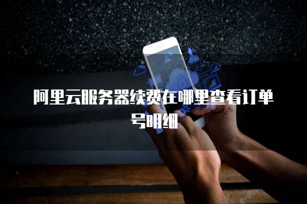 阿里云服务器续费在哪里查看订单号明细