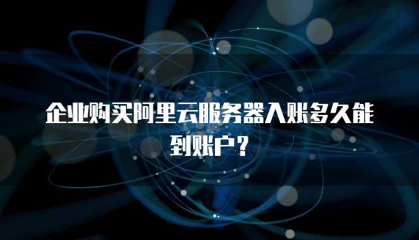 企业购买阿里云服务器入账多久能到账户?