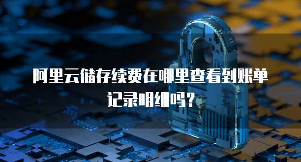 阿里云储存续费在哪里查看到账单记录明细吗?