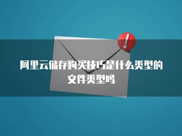 阿里云储存购买技巧是什么类型的文件类型吗