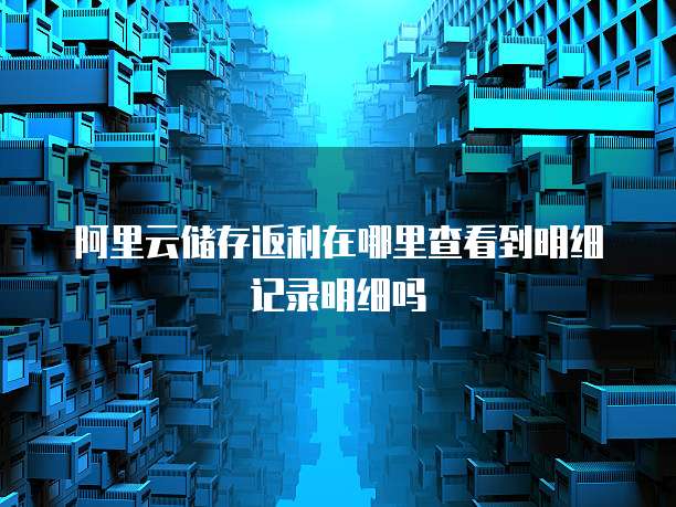 阿里云储存返利在哪里查看到明细记录明细吗