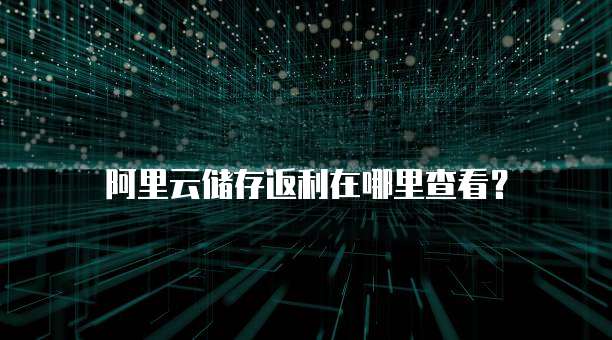 阿里云储存返利在哪里查看?