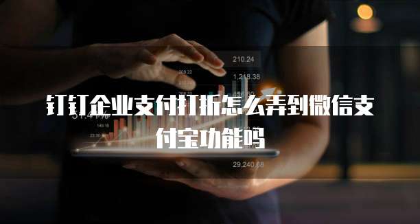 钉钉企业支付打折怎么弄到微信支付宝功能吗