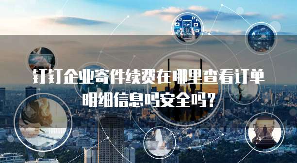 钉钉企业寄件续费在哪里查看订单明细信息吗安全吗?