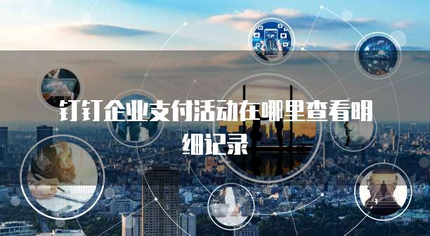 钉钉企业支付活动在哪里查看明细记录