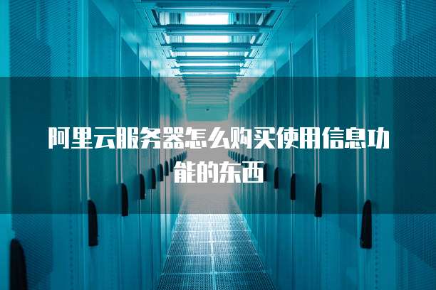 阿里云服务器怎么购买使用信息功能的东西