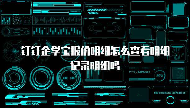 钉钉企学宝报价明细怎么查看明细记录明细吗