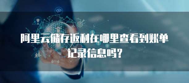 阿里云储存返利在哪里查看到账单记录信息吗?
