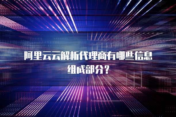 阿里云云解析代理商有哪些信息组成部分?