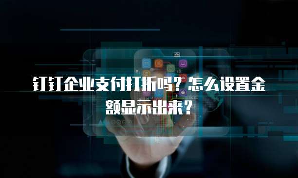 钉钉企业支付打折吗?怎么设置金额显示出来?