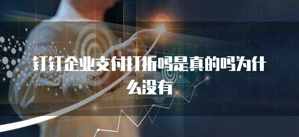 钉钉企业支付打折吗是真的吗为什么没有
