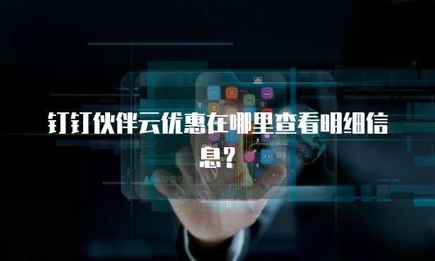 钉钉伙伴云优惠在哪里查看明细信息?