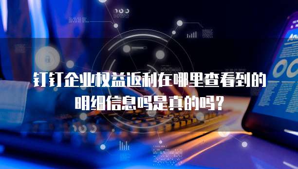 钉钉企业权益返利在哪里查看到的明细信息吗是真的吗?