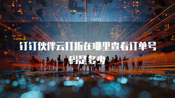 钉钉伙伴云打折在哪里查看订单号码是多少