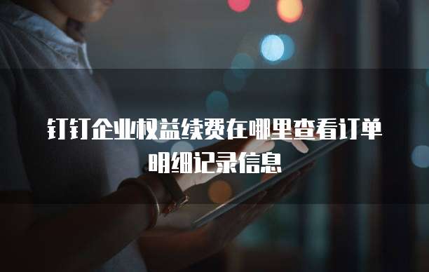 钉钉企业权益续费在哪里查看订单明细记录信息
