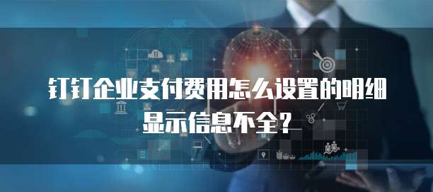 钉钉企业支付费用怎么设置的明细显示信息不全?