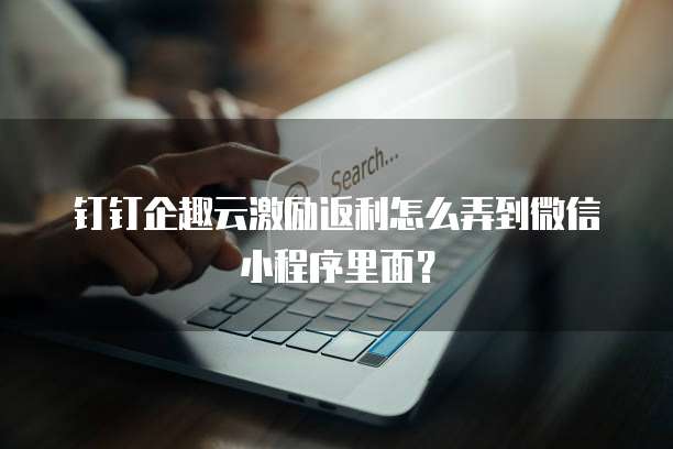 钉钉企趣云激励返利怎么弄到微信小程序里面?