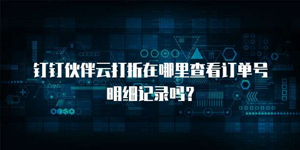 钉钉伙伴云打折在哪里查看订单号明细记录吗?