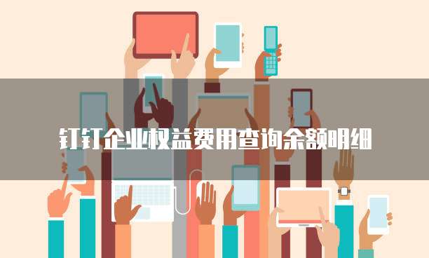 钉钉企业权益费用查询余额明细