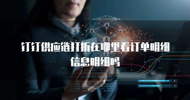 钉钉供应链打折在哪里看订单明细信息明细吗