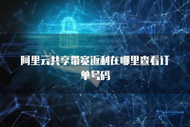 阿里云共享带宽返利在哪里查看订单号码