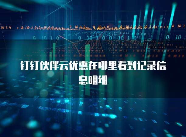 钉钉伙伴云优惠在哪里看到记录信息明细