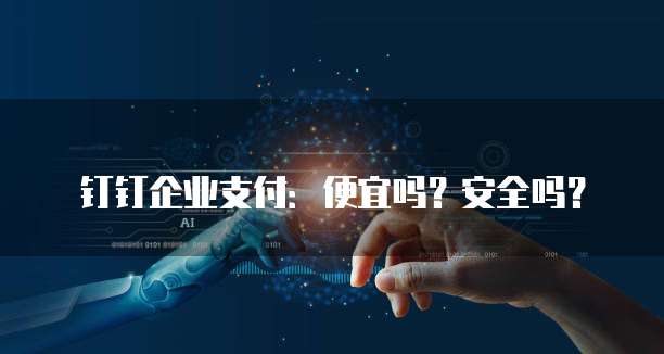 钉钉企业支付:便宜吗?安全吗?