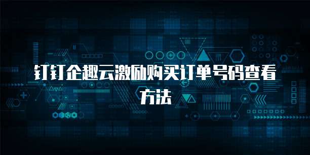 钉钉企趣云激励购买订单号码查看方法