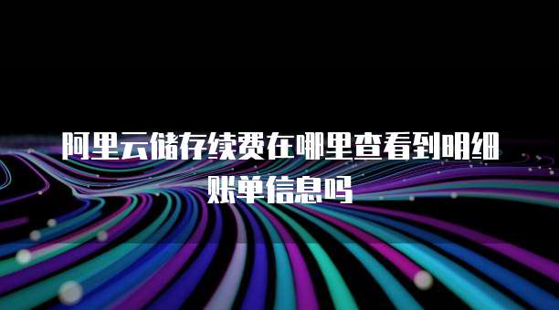阿里云储存续费在哪里查看到明细账单信息吗