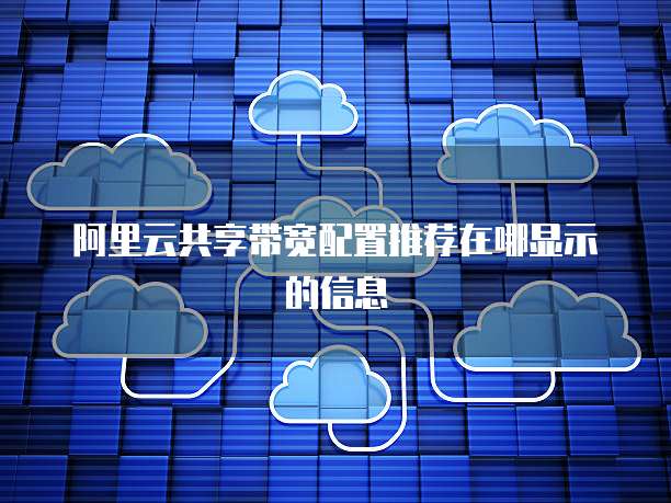 阿里云共享带宽配置推荐在哪显示的信息