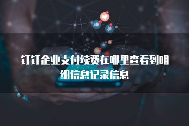 钉钉企业支付续费在哪里查看到明细信息记录信息