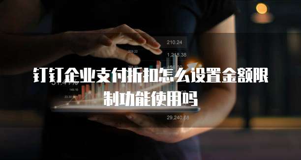 钉钉企业支付折扣怎么设置金额限制功能使用吗