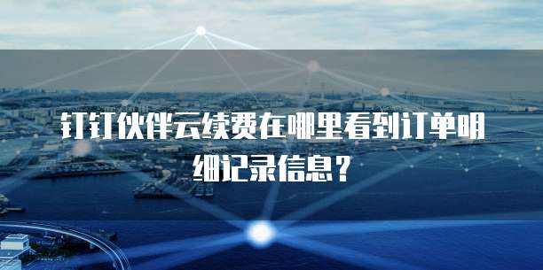 钉钉伙伴云续费在哪里看到订单明细记录信息?