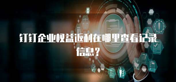 钉钉企业权益返利在哪里查看记录信息?