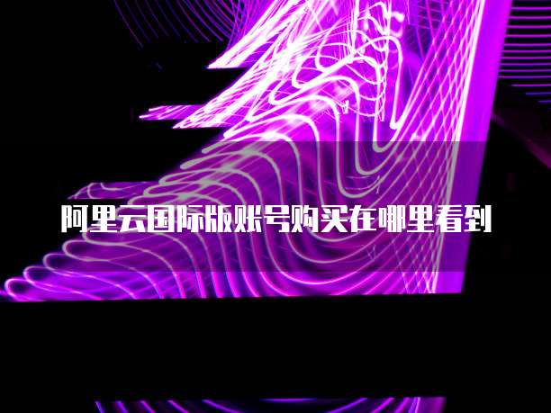 阿里云国际版账号购买在哪里看到