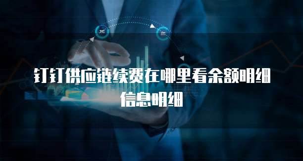 钉钉供应链续费在哪里看余额明细信息明细