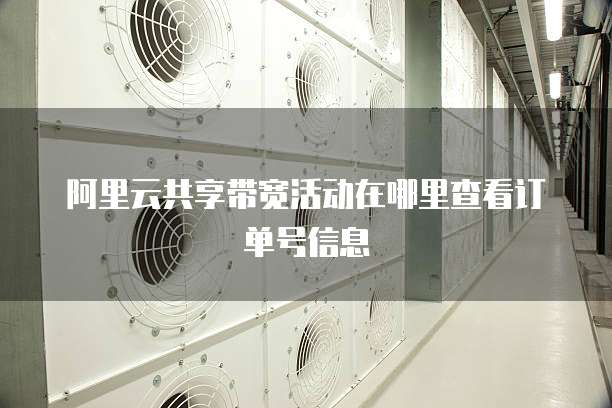 阿里云共享带宽活动在哪里查看订单号信息