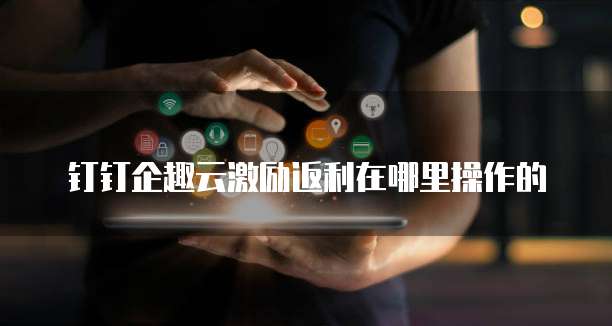钉钉企趣云激励返利在哪里操作的