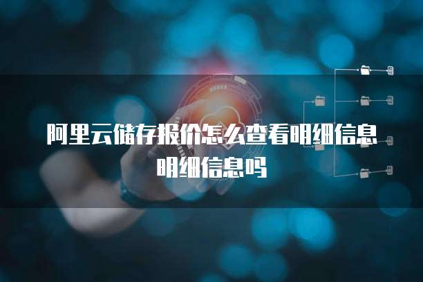阿里云储存报价怎么查看明细信息明细信息吗